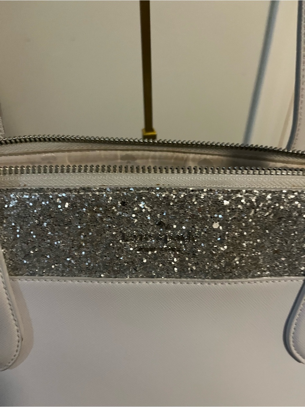 kate spade Light Grey Tote Bag with Silver Glitter Accent - Picture 3 of 9